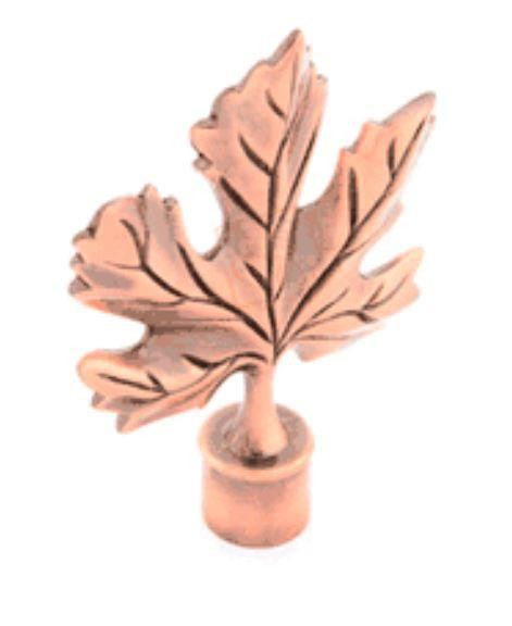 Наконечник для металевого карниза "Листок Клена" (колір мідь, діаметр 16 мм) Бровари - фото 1