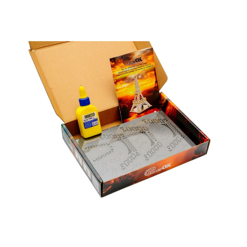 Дерев'яний 3D конструктор "Ейфелева вежа" Puz-00925, 58 деталей Вінниця - фото 6