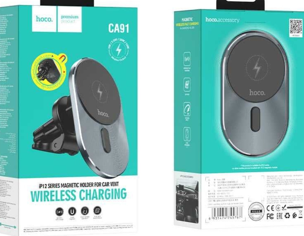 Тримач магнітний, бездротовий заряд: HOCO CA91 Magsafe Київ - фото 8
