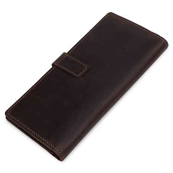 Кожаное мужское матовое портмоне Коричневый (GRANDE PELLE) Киев