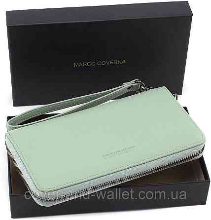 Великий жіночий гаманець на блискавці м'ятного кольору Marco Coverna W 004 Київ