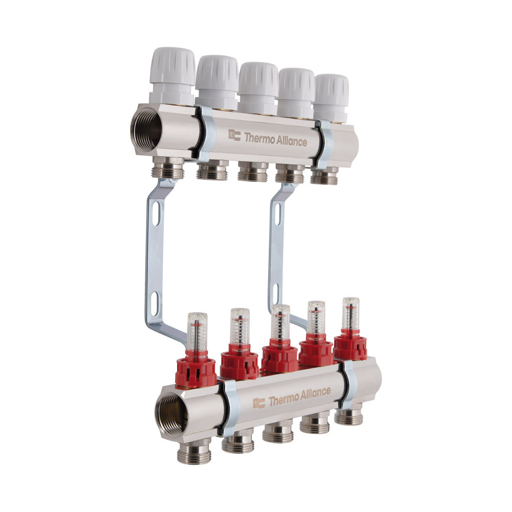 Коллектор латунный с расходомерами и евроконусами Thermo Alliance Standart 1