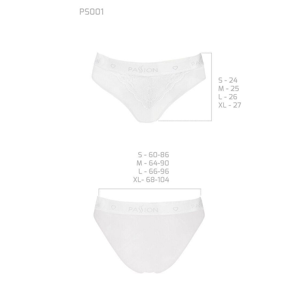 Трусики з широкою гумкою і мереживом Passion PS001 PANTIES S, white Sex Aura Київ - фото 5