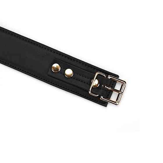 Ошейник с поводком Liebe Seele Black Organosilicon Collar with Leash, экокожа Sex Aura Киев