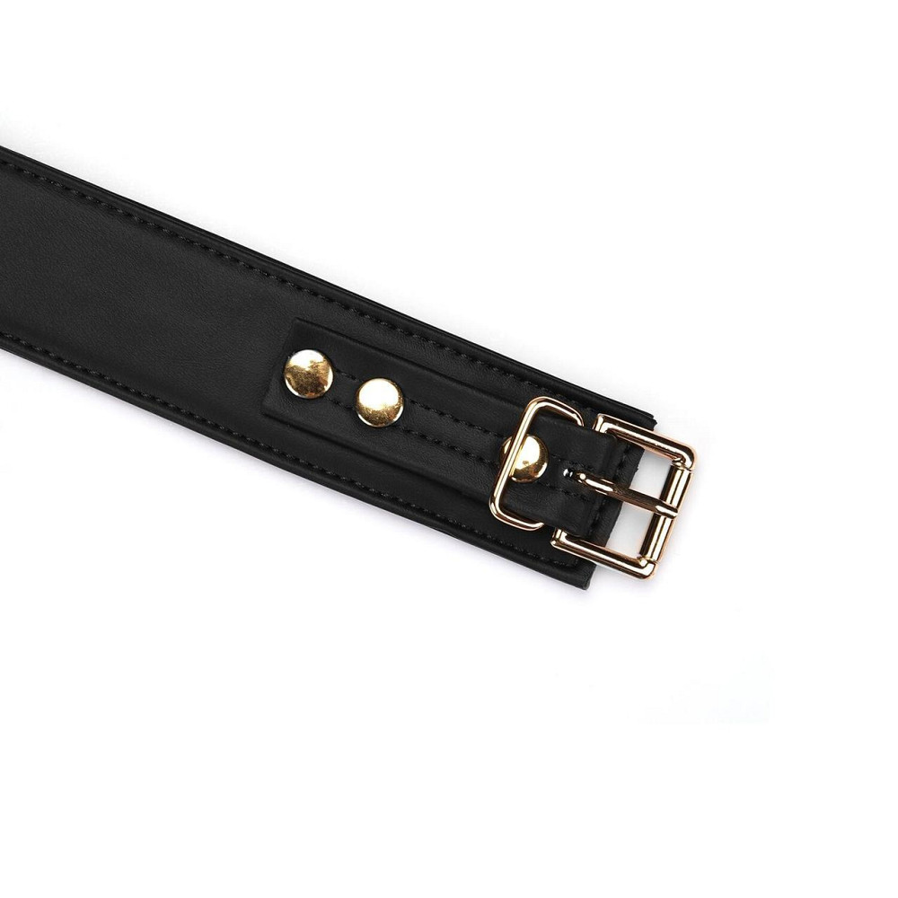 Нашийник з повідцем Liebe Seele Black Organosilicon Collar with Leash, екошкіра Sex Aura Київ - фото 6