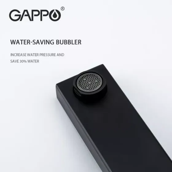 Смеситель для умывальника настенный GAPPO G1017-16 черный Киев