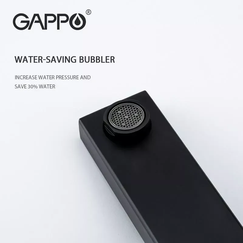 Змішувач для умивальника настінний GAPPO G1017-16, чорний Київ - фото 6