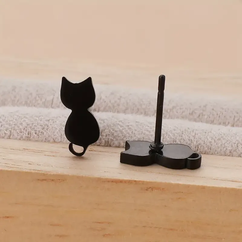 Серьги-гвоздики «Кошки» — набор 3 пары (нержавеющая сталь) Киев - изображение 6