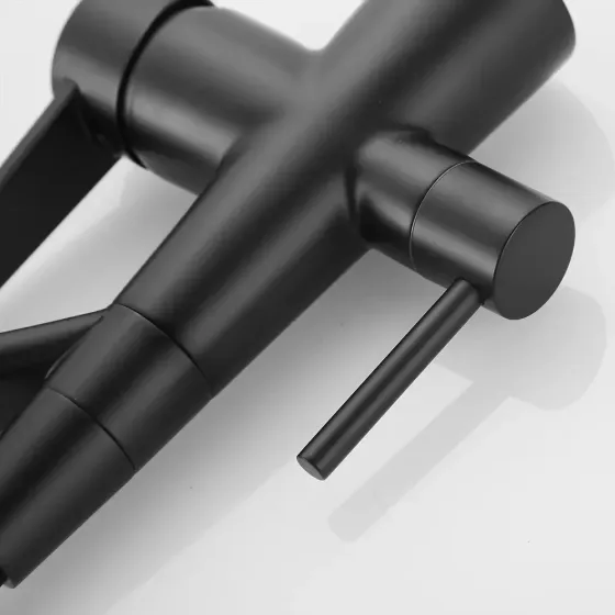 Смеситель для с подключением к фильтру WEZER INX4A-08-BLACK гибкий излив, черный Киев