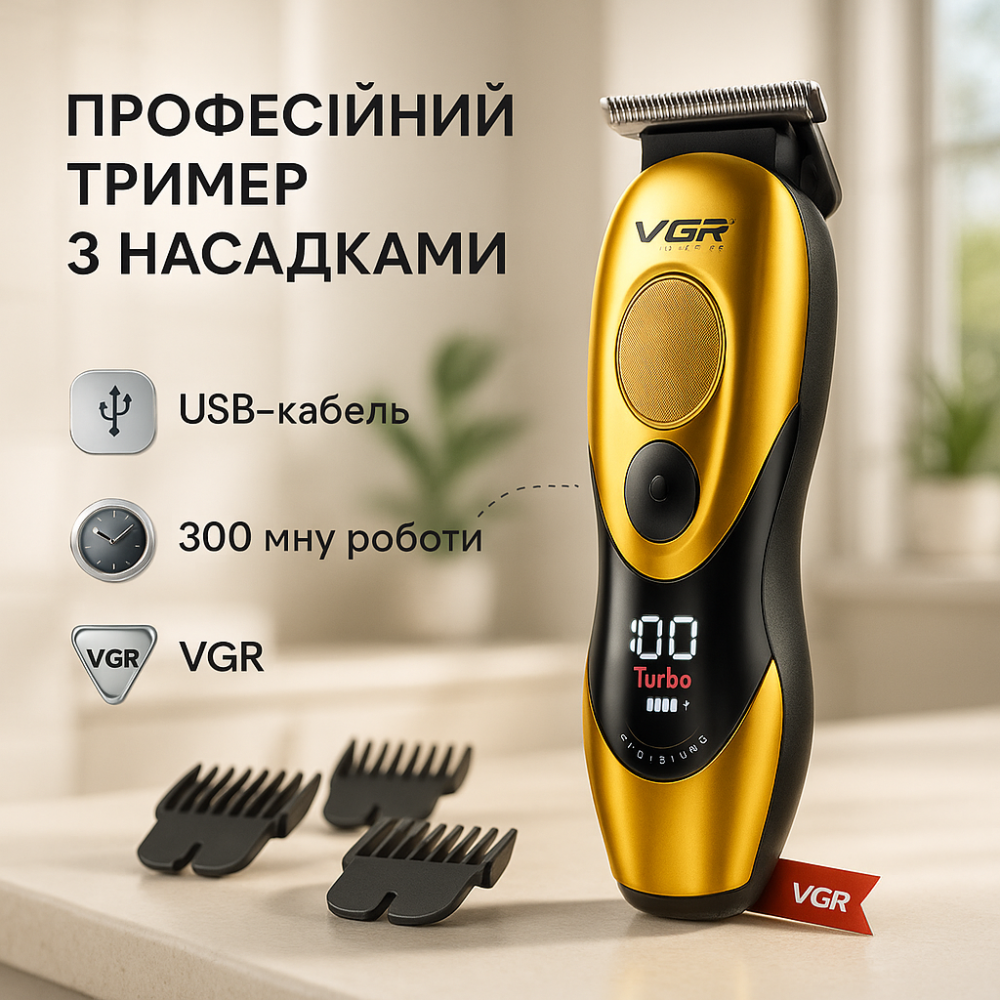 Професійна електрична машинка для стрижки VGR, Машинка для стрижки посіченого волосся VE-89 Львів - фото 14