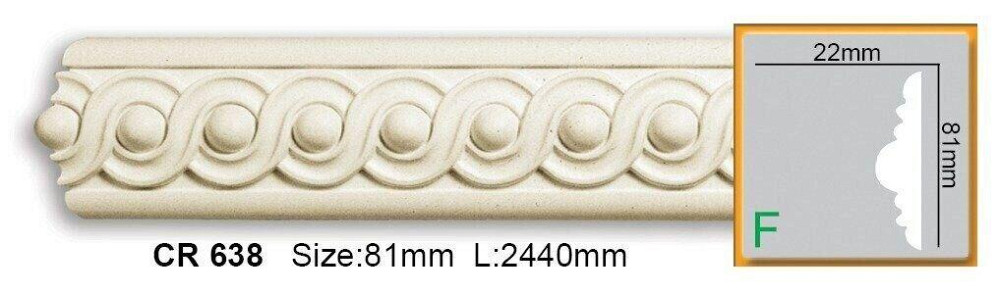 Молдинг полиуретановый с орнаментом Gaudi Decor CR 638 Flexi Днепр - изображение 1