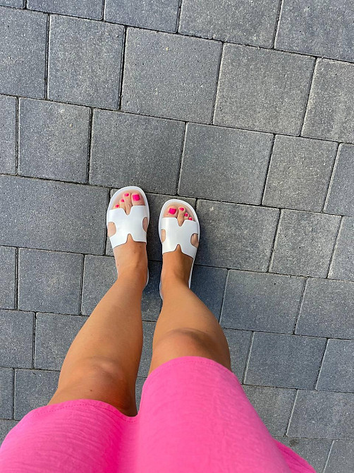 Mermaid Зручні шкіряні шльопанці на низькій підошві, білі класичні жіночі Mermaid 902/8 р. 36-4 Коломыя - изображение 7