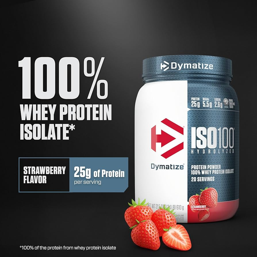 Ізолят сироваткового протеїну Dymatize nutrition ISO 100 610 г, Strawberry Луцьк - фото 3