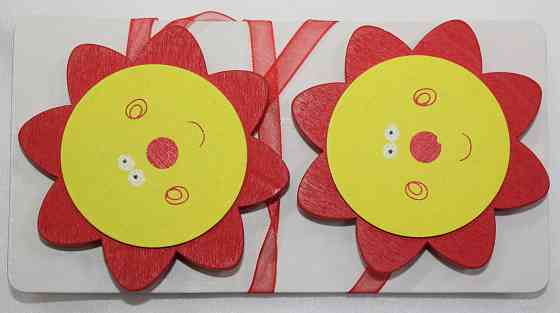 Магніти для штор і гардин (187м) Сонечко набір 2 шт Жовтий з червоним (81-098) Київ