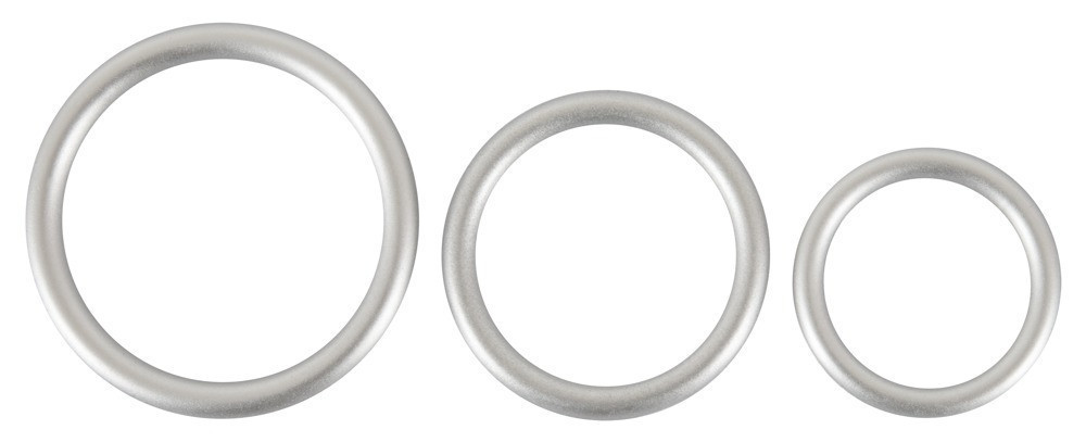 Набір ерекційних кілець - Metallic Silicone Cock Ring Set Sex Aura Київ - фото 4