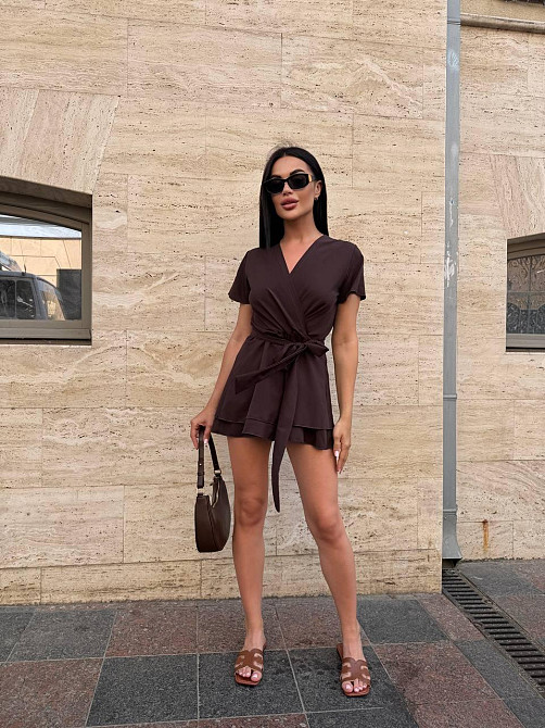 Жіноча романтична вечірня комбінезон-плаття софт Шоколад, 48/52 Одеса - фото 5