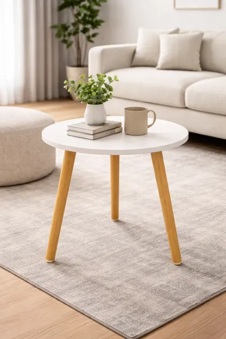 Столик интерьерный круглый DASH-1201 40х40х55 см Светлое-Дерево Коломия - фото 1