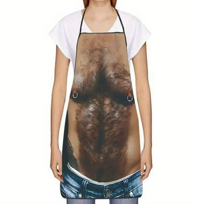 Фартук мужской кухонный с прикольным принтом волосатого торса Киев - изображение 7
