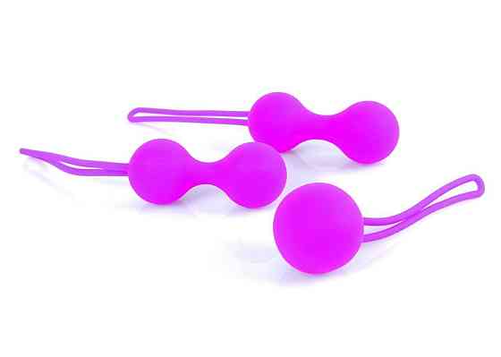 Набір вагінальних кульок - Silicone Kegal Balls Set Purple Sex Aura Київ