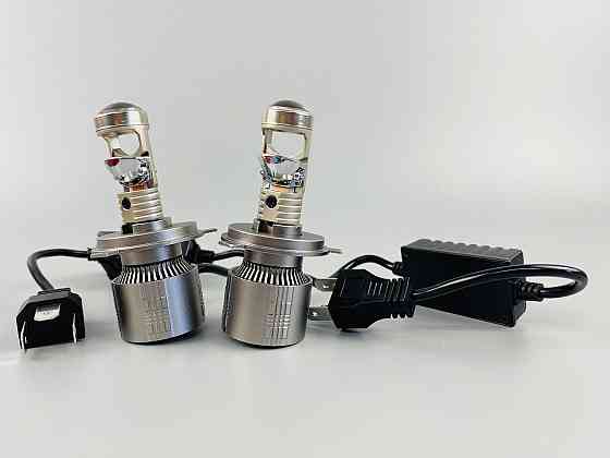 Лампа світлодіодна комплект 2 шт. 12 V 90 W set (реальних ватів) LED + лінза + цоколь H4 Мукачево