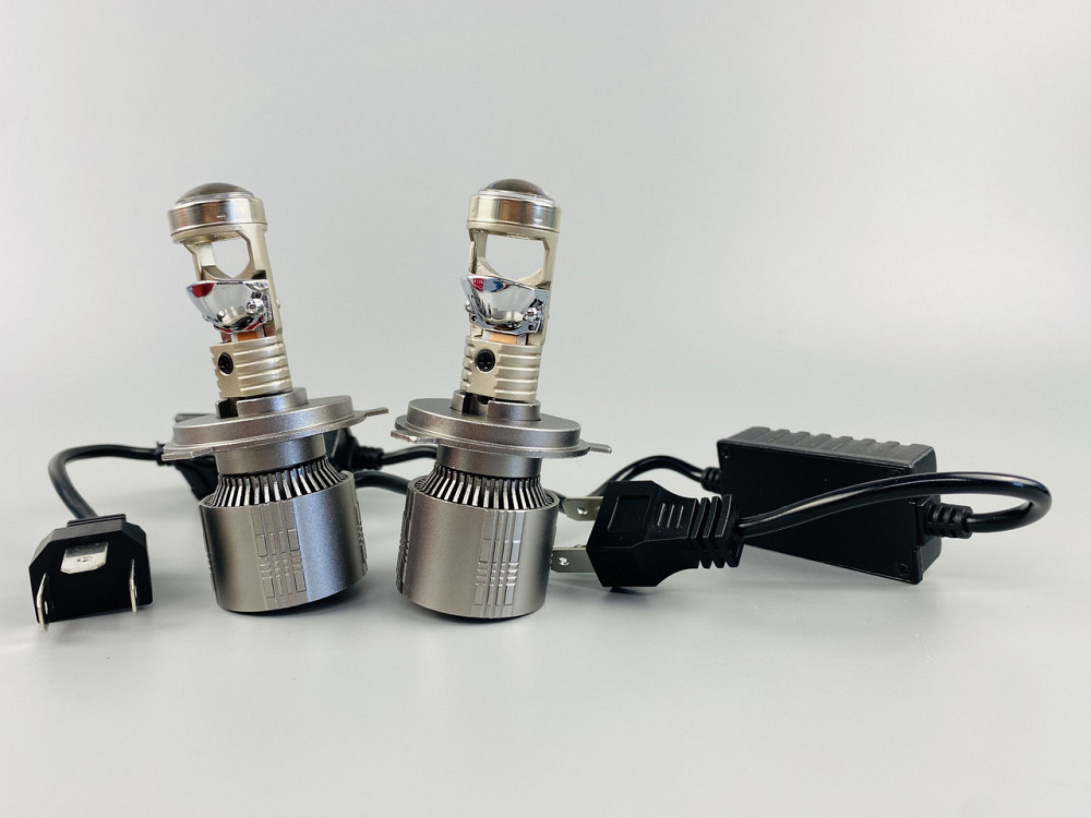 Лампа світлодіодна комплект 2 шт. 12 V 90 W set (реальних ватів) LED + лінза + цоколь H4 Мукачево - фото 4