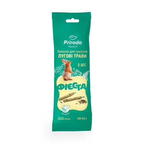 Ласощі Природа Фієста Колосок для гризунів лугові трави 100 г / 2 шт Київ - фото 1