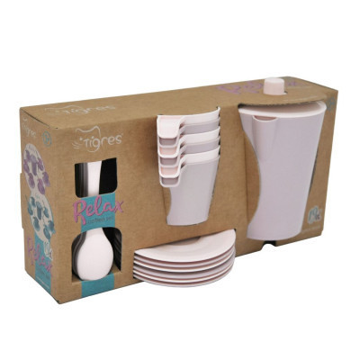 Игровой набор Tigres набор посуды кофейный Релакс 19 элементов в коробке (пудра) (39804) Винница - изображение 1