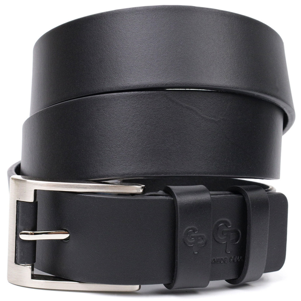 Цікавий ремінь під джинси з натуральної шкіри Чорний (GRANDE PELLE) Київ - фото 5