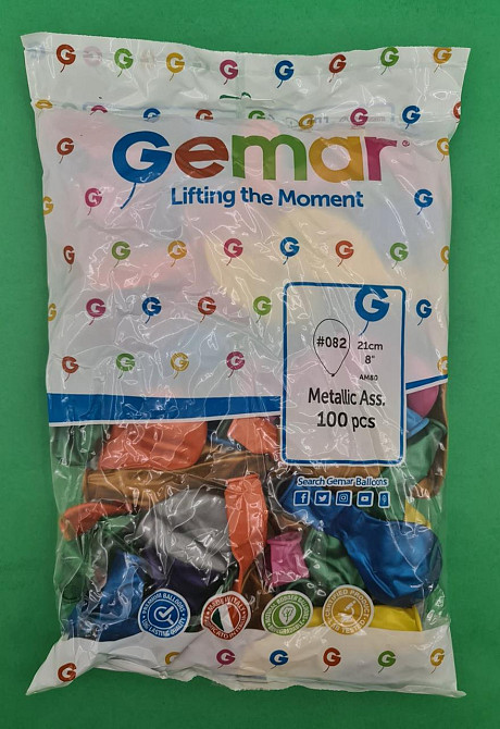 Повітряні кулі асорті металік 8" (21 см) 100 шт (1 пач.) Харків - фото 1