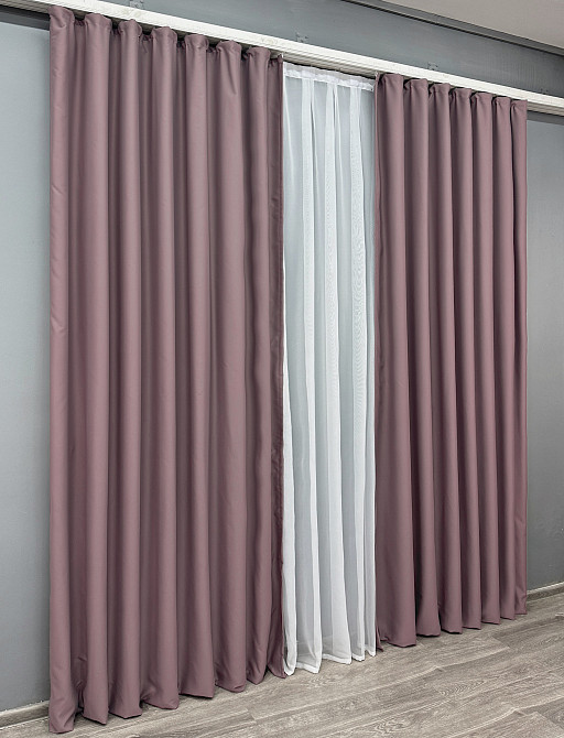 Комплект готовых штор VR-Textil Блэкаут Midnight № 1679ш Пудровый 100х290 см 2 шт (31-0095) Киев - изображение 4