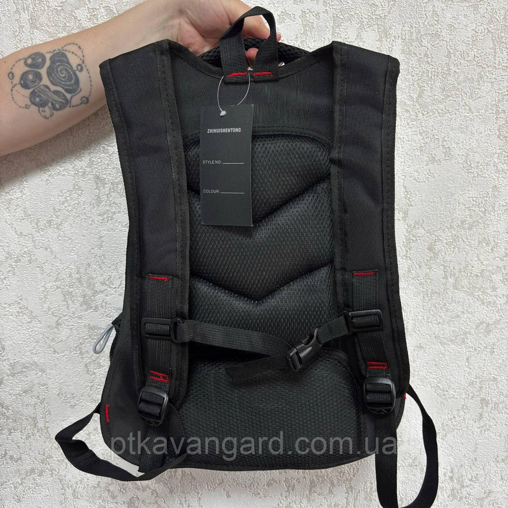 Рюкзак школьный подростковый C 65518 на 3 отделения с ортопедической спинкой, черный Хмельницкий - изображение 4