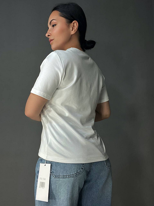 Футболка женская A-N 27040 базовая по фигуре с вышивкой сердце, белый, one size Киев - изображение 16