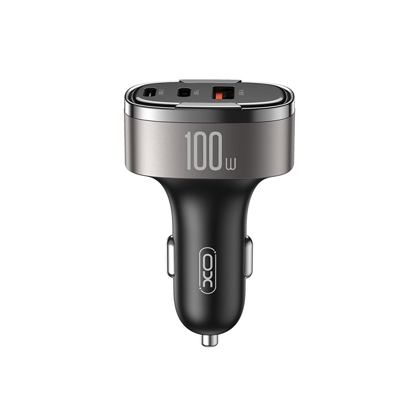 Автомобільний зарядний пристрій XO CC61 Smart USB/Type-C/Lightning 100W срібний Львів - фото 1