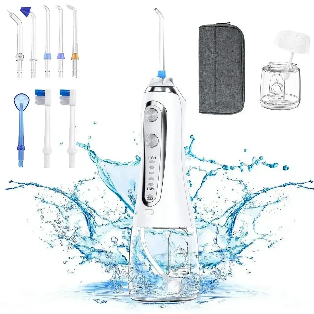 Іригатор ротової порожнини портативний H2oFloss HF-6 білий, 8 насадок + дорожня сумка в подарунок Київ - фото 7