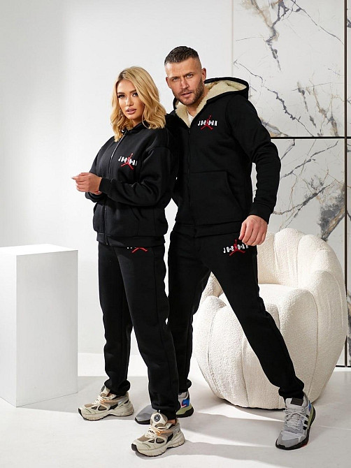 Женский повседневный теплый костюм Тринитка на флисе Черный, 42/44 Одесса - изображение 3