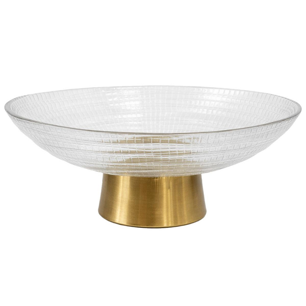 Тарілка для фруктів скляна на золотій ніжці 19.5*9 см 64486-33 Коломыя - изображение 2