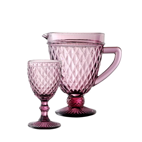 Набір для напоїв Аргайл 7 предметів (глечик-1150мл + 6 келихів-340мл) бордо 9053 S&T Житомир - изображение 3