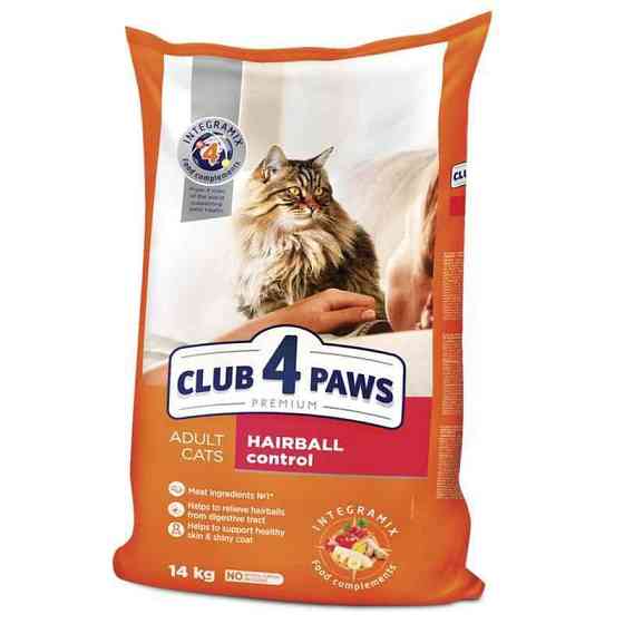Club 4 Paws (Полуб 4 Лапи) Premium Hairball Control Adult Cat Chicken корм для котів виведення шерсті з ШКТ 14 кг Запоріжжя