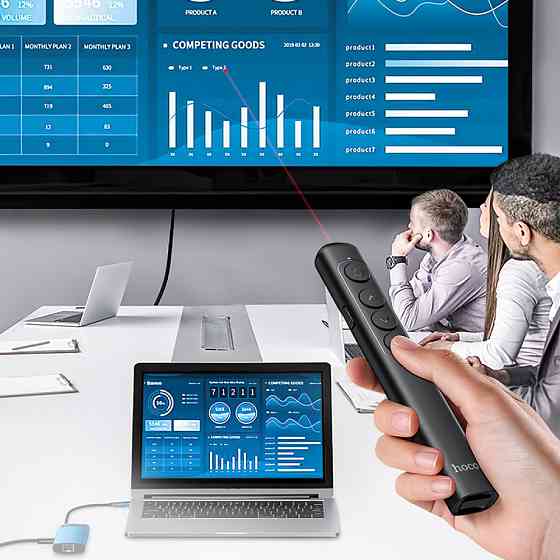Лазерна указка HOCO GM200 для презентацій, чорна Київ