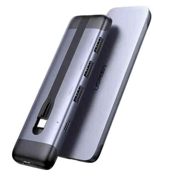 Багатопортовий хаб Ugreen USB-C to HDMI+3xUSB3.0+USB-C 70408 (Сірий) Миколаїв