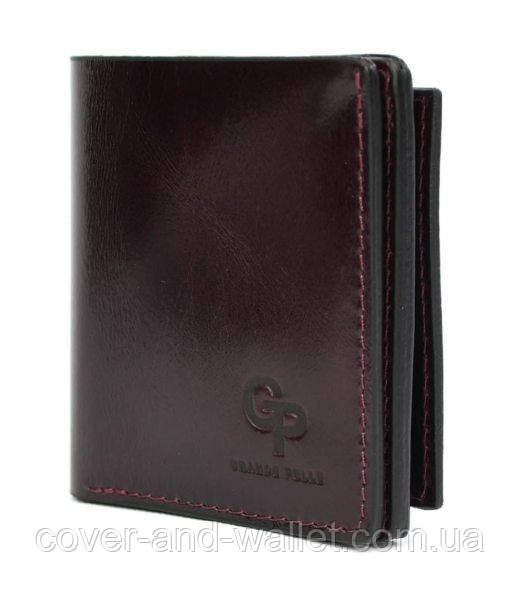 Компактний жіночий гаманець бордового кольору з італійської шкіри Grande Pelle Lettera Київ - фото 9