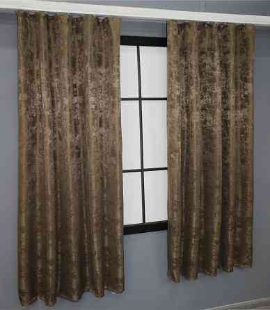 Комплект коротких штор VR-Textil Жаккард Sultan YL № 1203ш Коричневый 130х170 см 2 шт (35-0079) Киев