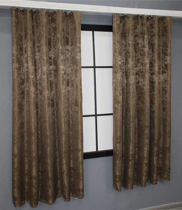 Комплект коротких штор VR-Textil Жаккард Sultan YL № 1203ш Коричневый 130х170 см 2 шт (35-0079) Киев - изображение 4