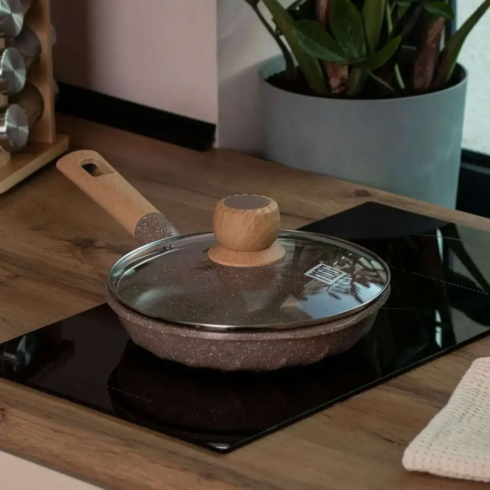 Алюмінієва сковорода 1,4 л, мармурове антипригарне покриття Ø 22 см, бежевий MGC HP-4-422CO Коломия - фото 2