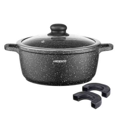 Кастрюля Ardesto Gemini Anzio, 5л, алюміній, чорний (AR2454GE) Винница