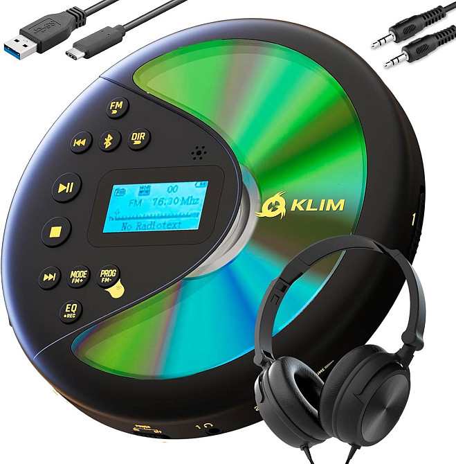 CD проигрыватель Walkman KLIM Discover с прочным аккумулятором + FM-радио + совместимый MP3 CD-проигрыватель + SD-карта Днепр - изображение 1