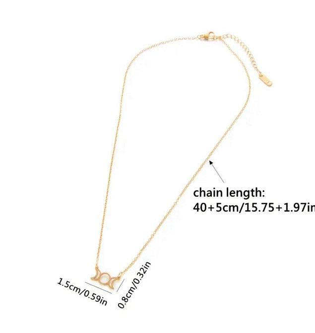 Ожерелье Тройная Луна – золотистая цепочка с символом Богини Киев - изображение 4