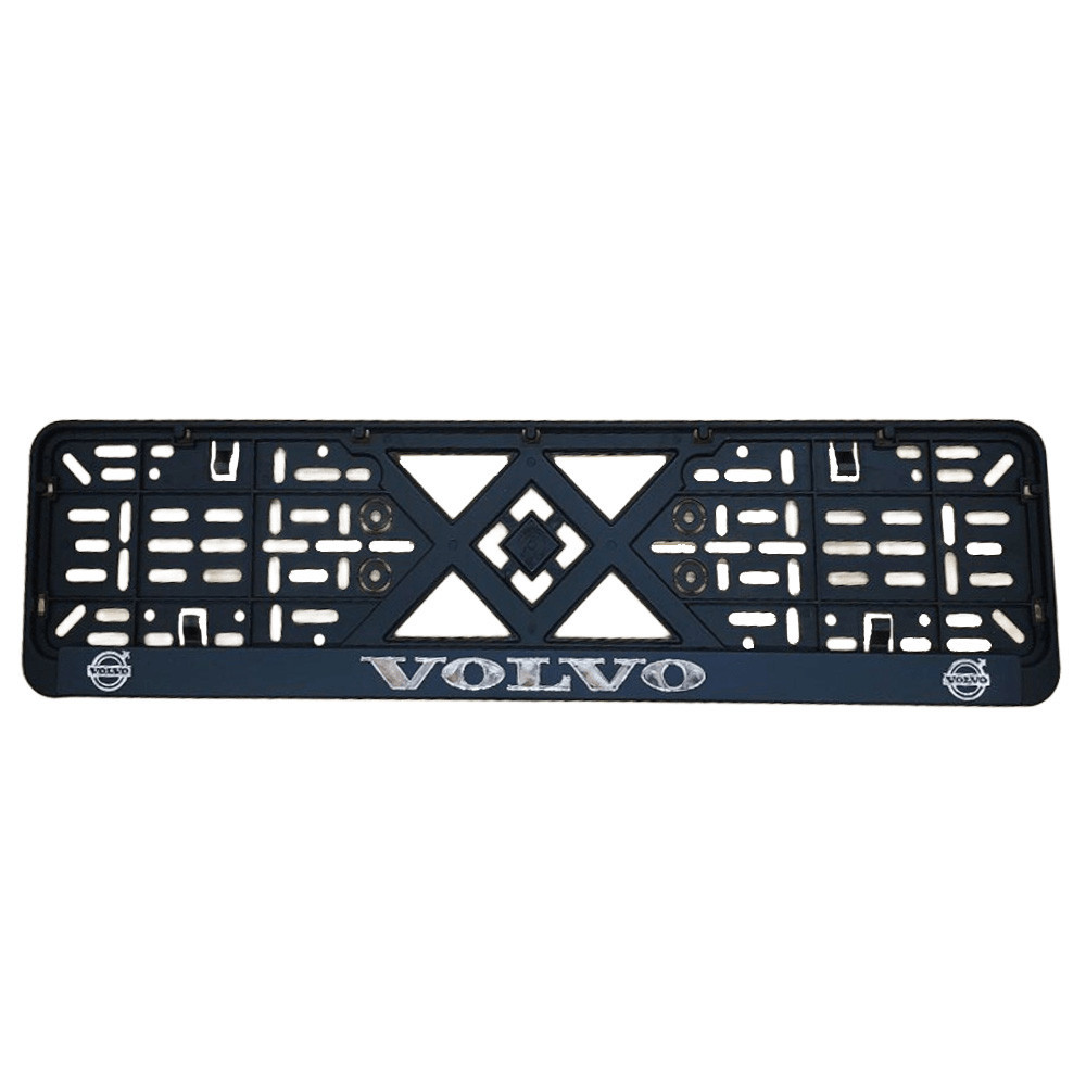 Рамка номерного знаку хром надпис Volvo пластик чорна 1шт Київ - фото 1