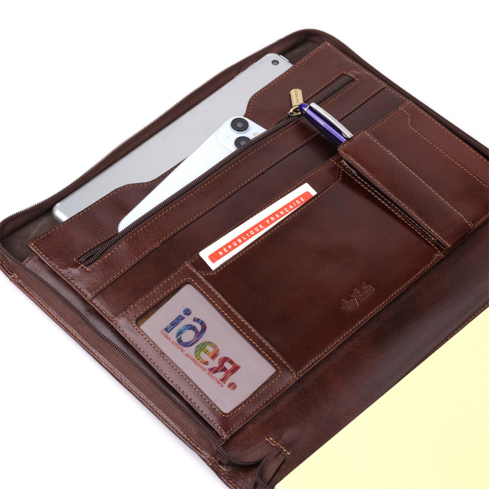 Папка з блокнотом із гладкої натуральної шкіри Коричнева (Tony Perotti) Київ - фото 3