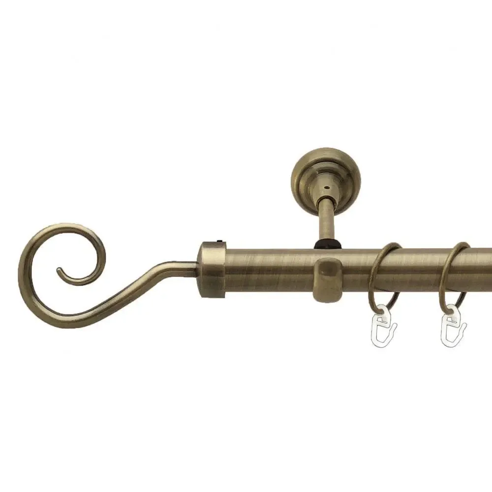 Карниз Orvit Гак металевий однорядний відкритий Антик 25 мм 160 см (4223954) Львів - фото 1